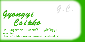 gyongyi csipko business card